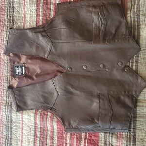 Mens Leather Vest XL